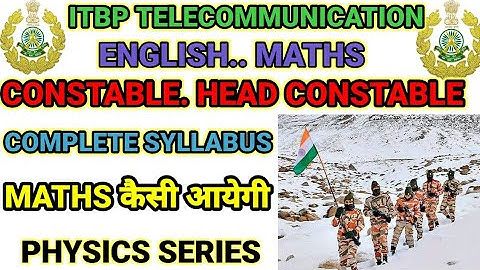 ITBP telecommunication new update ।। ITBP telecommunication maths English syllabus