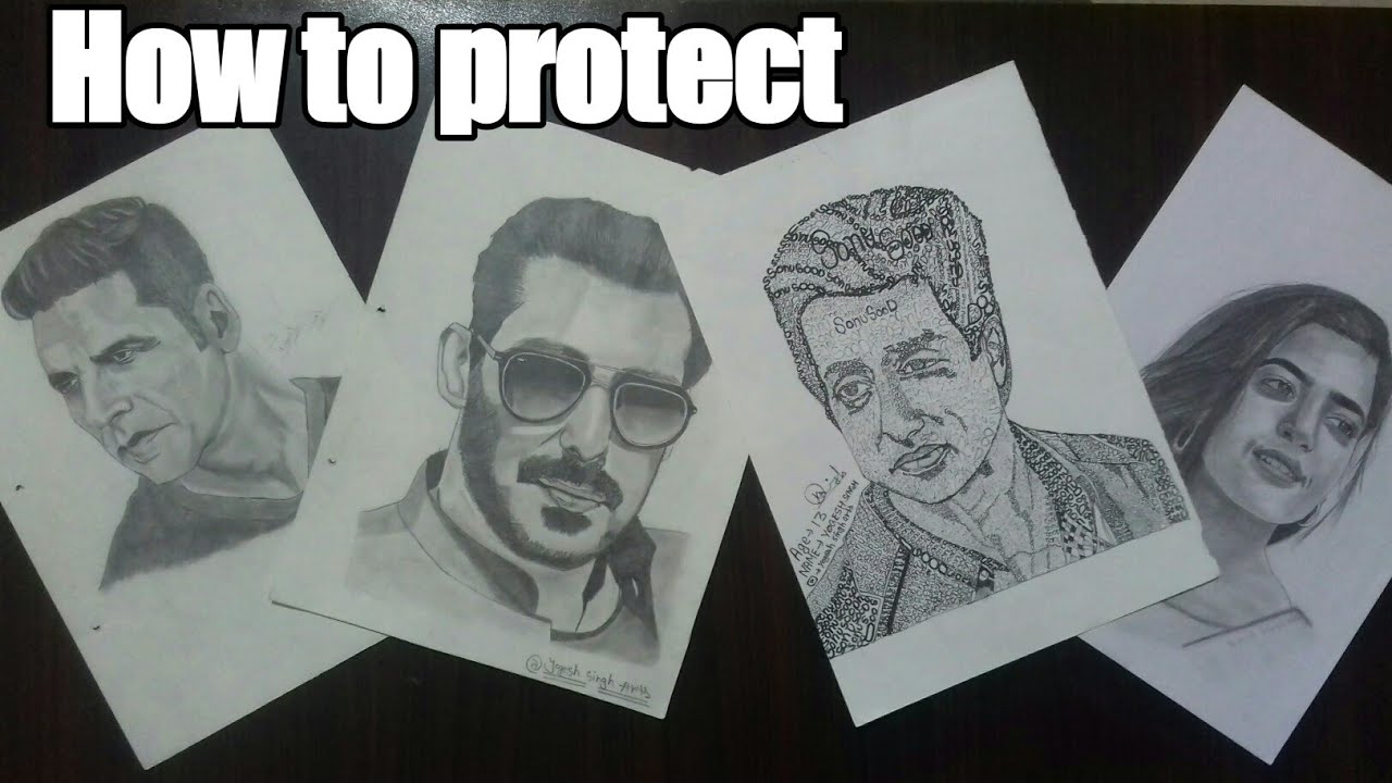 Using Protection Drawing How to protect your artworks kaise protect kare | how to protect ...
