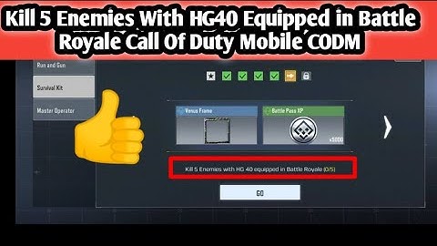Kill 5 Enemies With HG40 Equipped in Battle Royale Call Of Duty Mobile CODM