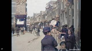 Stadsgezichten oud Amersfoort 1928, ingekleurde film met geluid. Colorized footage sound added.