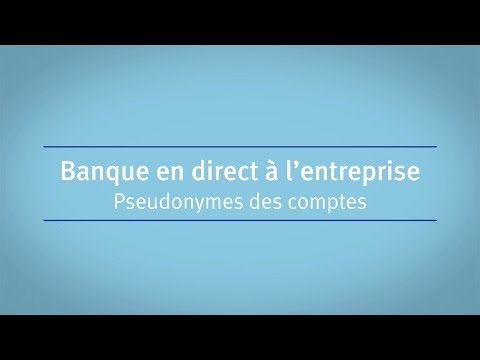 Banque en direct à l’entreprise : Pseudonymes des comptes