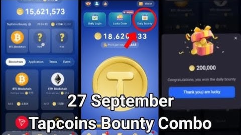 tap coin daily combo today 27 September| daily bounty tapcoin today | tapcoin bot daily bounty today