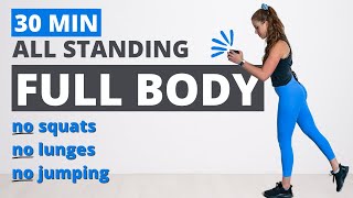 30 MIN ALL STANDING Full Body Knee-Friendly Dumbbell Workout | NO Squats, NO Lunges, NO Jumping