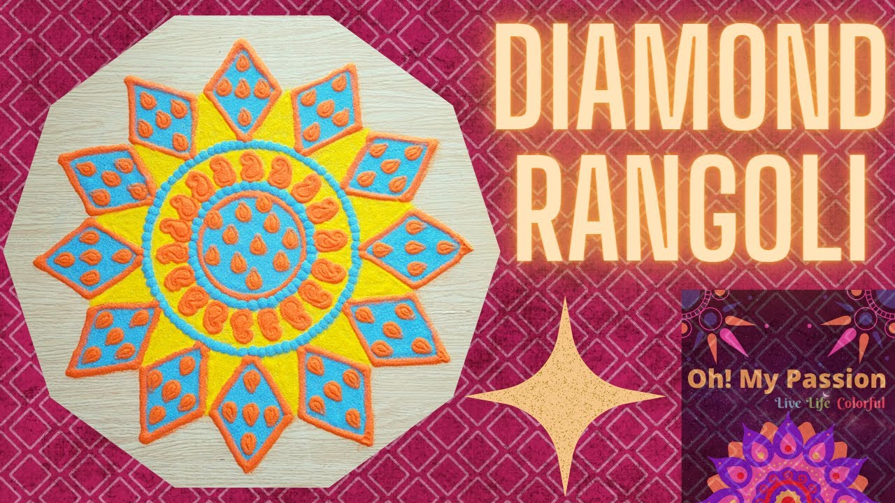 Diamond Rangoli | Colorful Satisfying Sand Art | Oh! My Passion - YouTube