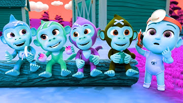 🎵 1 MIN LOOP Five Little Monkeys Remix Fun Dance Beat & Nursery Rhyme Variations 🎶 @MonkeyRhymesHub