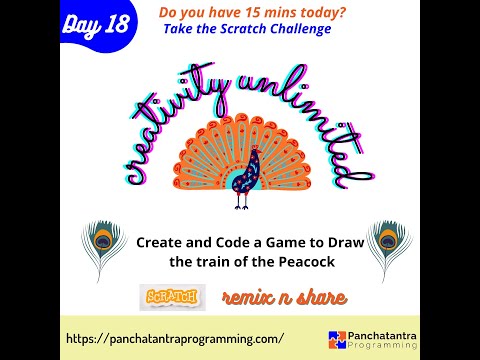 Creativity Unbound - Code a Game to draw Peacock Feathers /Plumage/Train | Daily Scratch Challenge