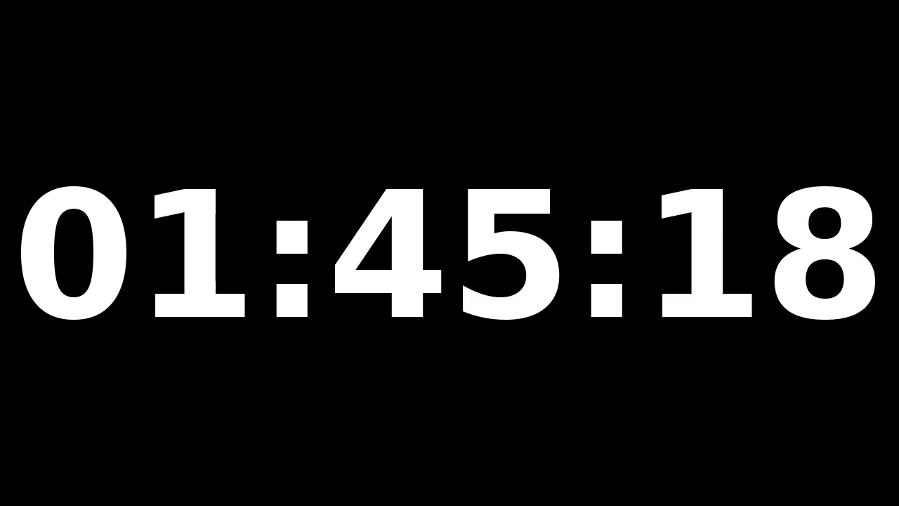 (timer) 1 hour 52 minute 30 second (alarm)