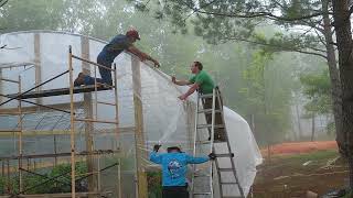 INSTALLING Plastic on a HIGH TUNNEL