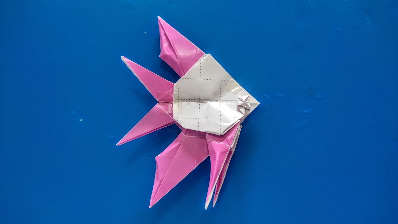How To Make a paper Veiltail Angelfish Origami Veiltail Angelfish
