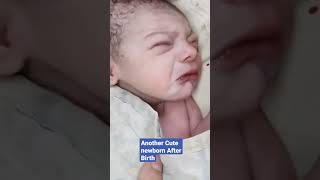 Cute Newborn Baby First Cry And Soothing After Birth