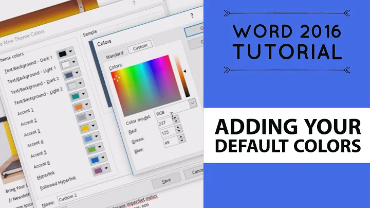 Adding your default colors - Word Tutorial 2016 [13/52]