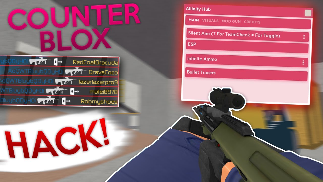 New Counter Blox Script Silent Aim Esp Infinite Ammo Bullet Tracers Roblox Youtube - roblox tracers script