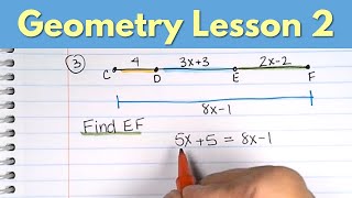Segment Addition - Geometry Lesson 2