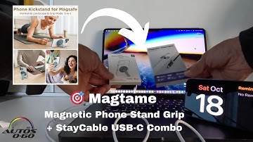 Magtame Magnetic Phone Stand Grip + StayCable USB-C Combo | 3-in-1 Design & Fast Charging Cable!