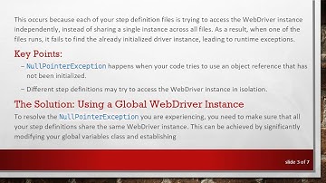How to Resolve NullPointerException Issues When Using Multiple Feature Files in Selenium Testing