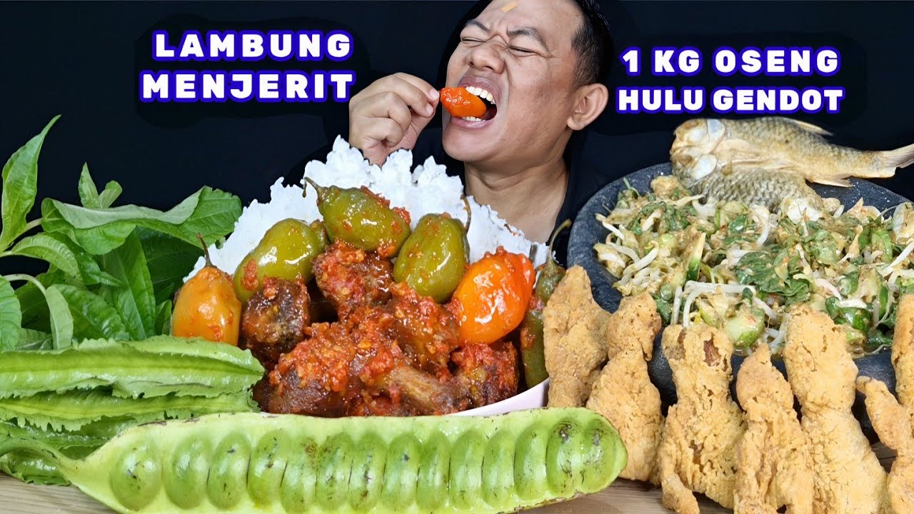 NYELEKIT PEDAS NYA⁉️ MAKAN OSENG CABE GENDOT 1 KG KPALA AYAM PEDAS LALAPAN PETAI MENTAH KAREDOK 