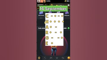 Daily cipher code hamster Kombat 16 September #dailycipher #ciphercodes #cipher