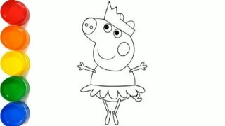 How to draw cute Peppapig for kids and toddlers