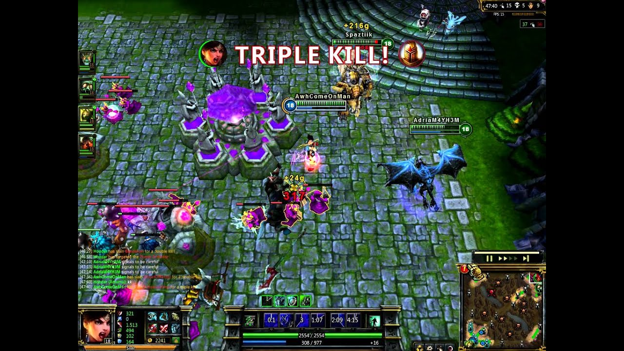 Quadra Kill with Sivir! (Frozen Mallet FTW!)