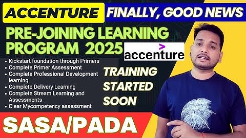 Finally Accenture Start Sending Pre-joining Learning Program Mail 🔥| SASA/PADA |Primer Training Soon