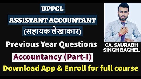 UPPCL Assistant Accountant Previous Year Questions || Accountancy (Part-I) || #assistant_accountant