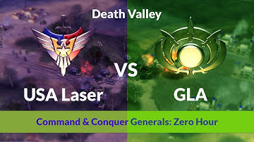 C&C Generals - USA Laser vs GLA Stealth (Random)  - 1v1 - Alpine Assault - Hard Army