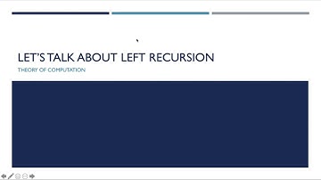 Theory of Computation Video 19 - Left Recursive Grammars