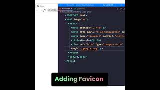 Add Favicon in Your Website Using Html | #shorts screenshot 2