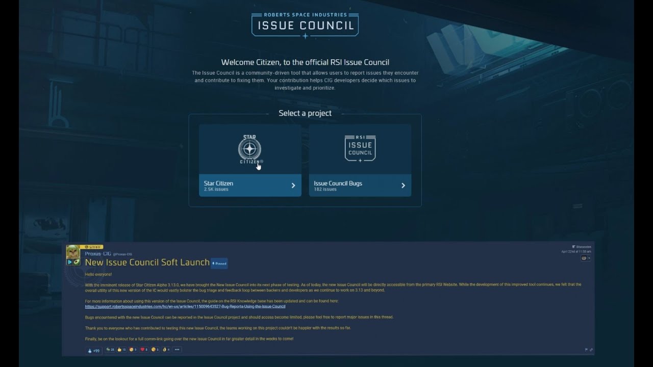 Star Citizen Needs You To Report Bugs! Issue Council Reboot G2G? - YouTube