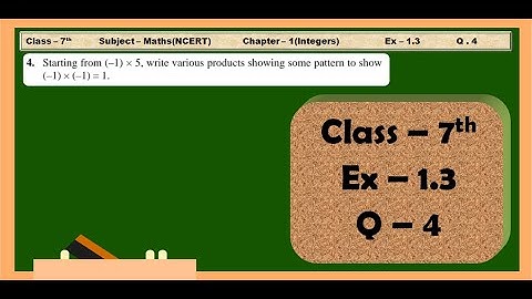#MathsWithGREENBoard Class7th Maths Chapter 1(Integers) Exercise 1.3 Question 4
