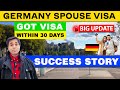 BIG UPDATE | SUCCESS STORY🤩 | Germany Spouse Visa | Got visa within 30 days | [ Must watch video ]