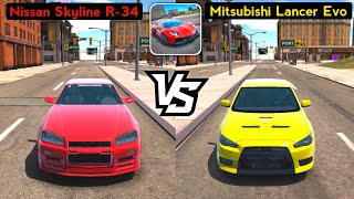 Ultimate Car Driving Simulator 2022 - Nissan Skyline GTR VS Mitsubishi Lancer Evo | Full Comparison screenshot 1