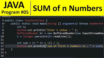 Java Program #5 - Find Sum of First n Numbers