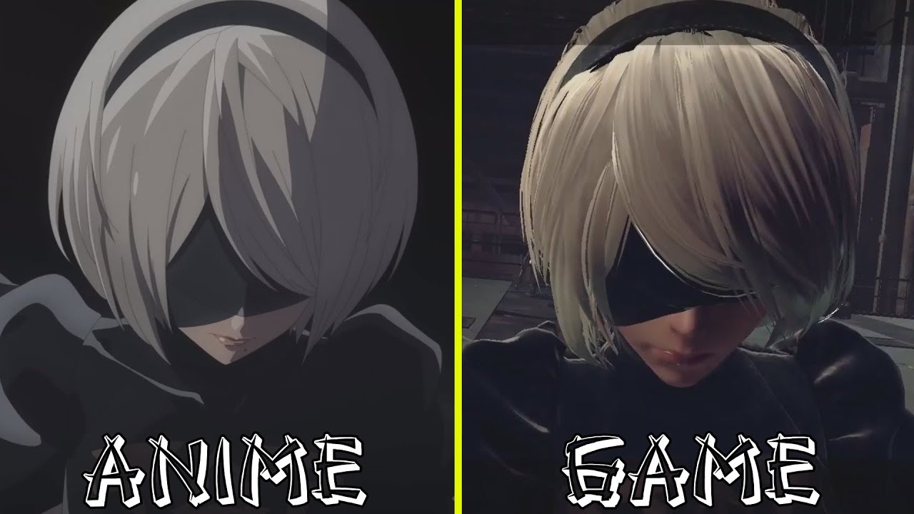 Nier Automata Anime vs Game Cutscenes Early Comparison 