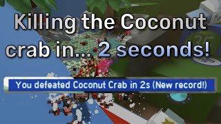 Killing Coconut Crab in 2 seconds! - Bee Swarm Test Realm