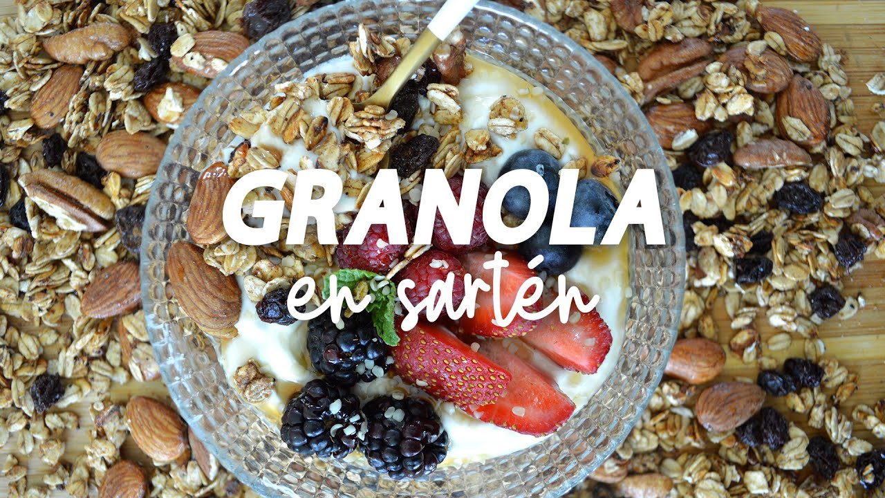 GRANOLA EN SARTÉN (sana & solo 6 ingredientes) Recetas fáciles Pizca