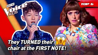 The QUICKEST CHAIR TURNS in The Voice Kids! 😱 | Top 6