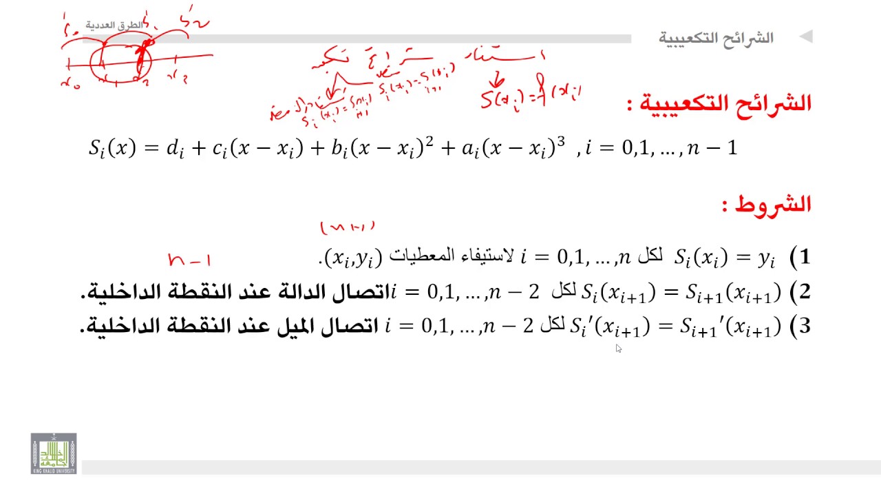الطرق العددية | 3-9 | الشرائح التكعبية