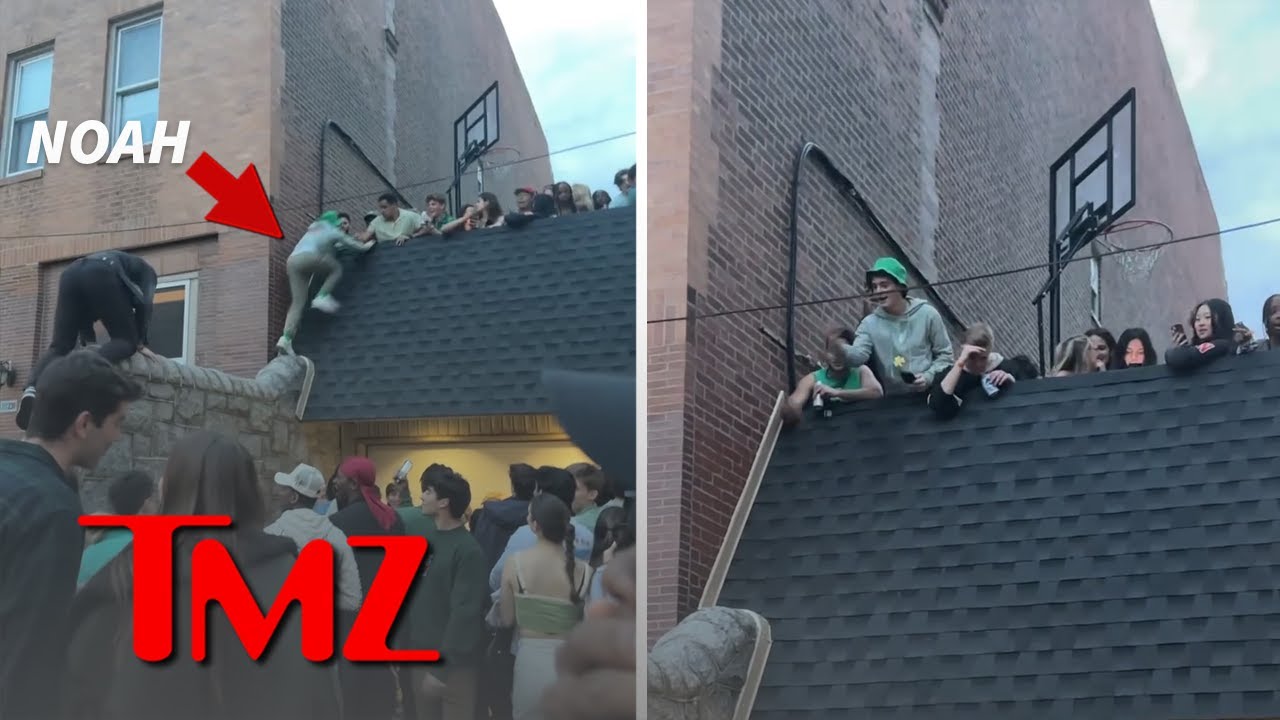 'Stranger Things' Star Noah Schnapp Climbs Roof of Fraternity House on