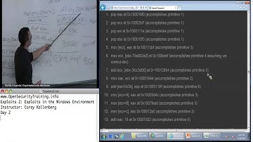OpenSecurityTraining: Exploits 2: Exploitation in the  Windows Environment (day 2, part 4)