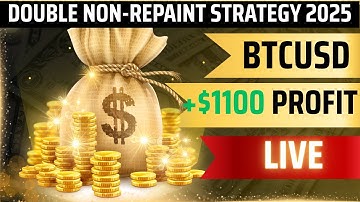 BTCUSD Live Trade 💰 +$1100 Profit | Double Non-Repaint Indicator Strategy 2025”#trading #live