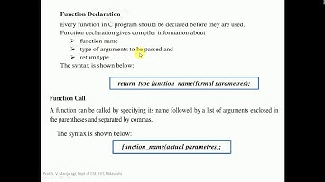 C Prog. for Problem Solving-18CPS23-Functions in C- Part 1- Prof. S. V. Manjaragi, HIT, Nidasoshi