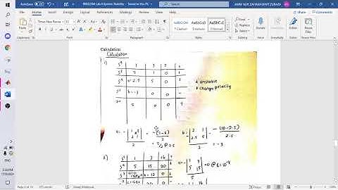 BEEE2364 LAB 6: SYSTEM STABILITY B081910037