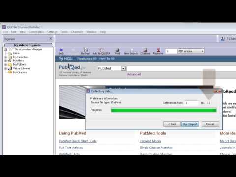 How to import articles from EndNote into QUOSA Information Manager