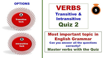 Verbs Quiz/Transitive-Intransitive Verbs/Master Verbs/Classes 6-10/IELTS/SAT exam/50 Questions