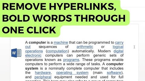 How to remove Hyperlinks from Word file | Remove Bold Words |  Microsoft Word