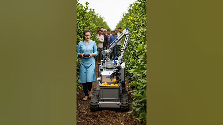 Girl Controls Lemon Harvesting Robot | Smart Farming Technology#shorts#farming#short