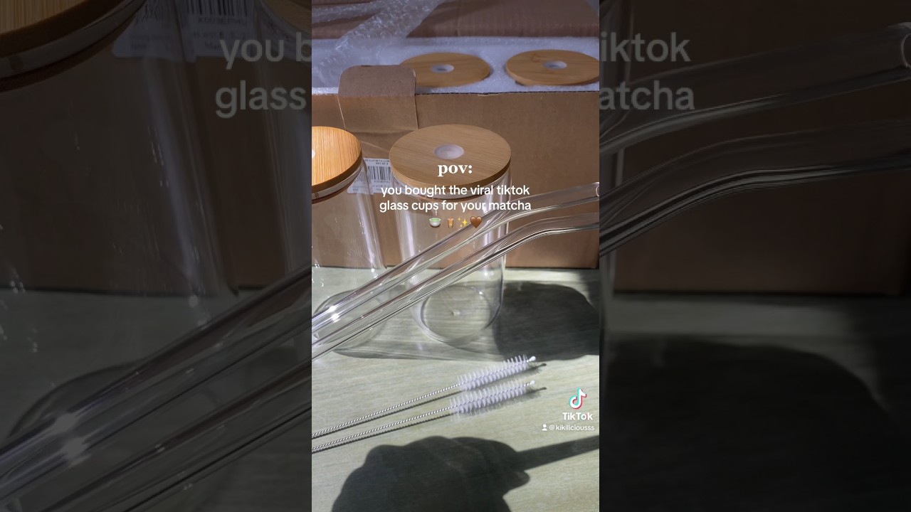 i bought the viral glass cups from Amazon 🍵🧋 amazonfavs amazonfinds 