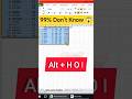 99% People Don’t Know These Excel Shortcuts 😱💻 #exceltips #excel #shortsfeed