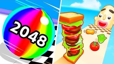 Ball Run 2048 Vs Sandwich Runner - All levels Gameplay Android iOS Ep 1